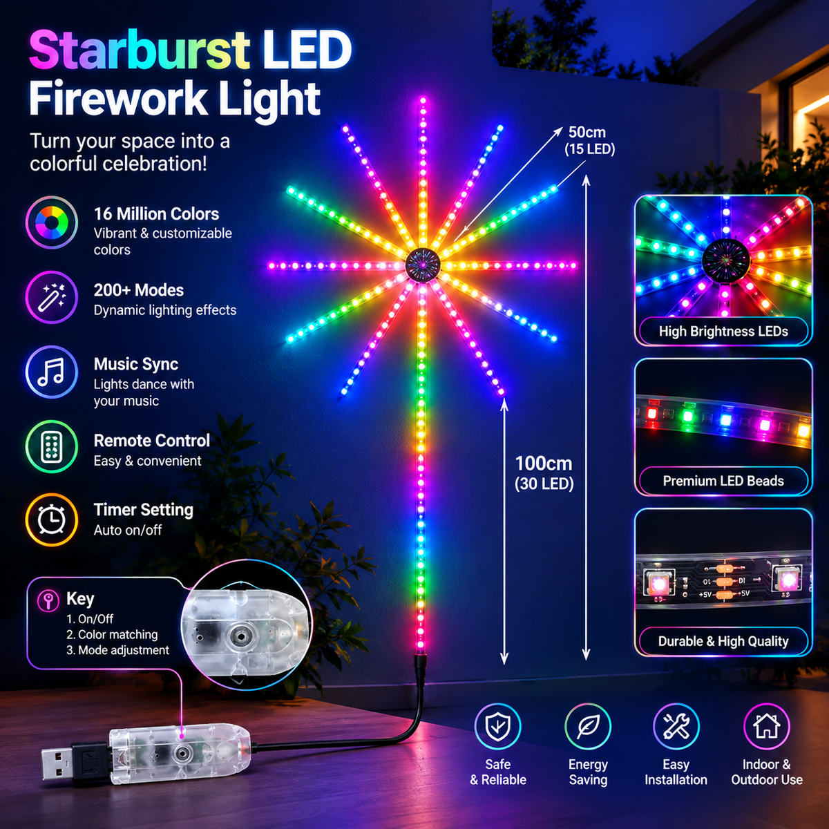 Smart Firework LED Lights